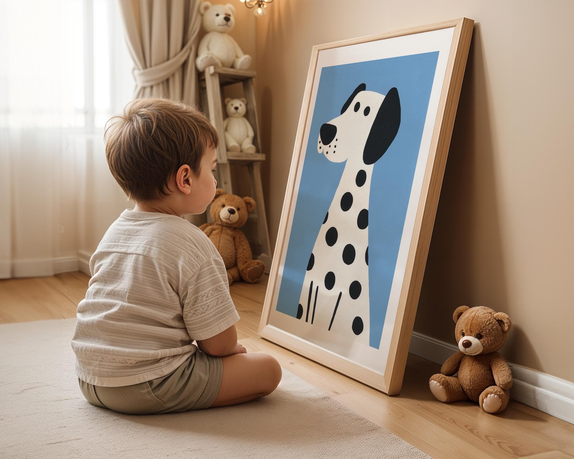 Dalmatian Dog Wall Art, Cute Animal Print for Kids Room, Nursery Decor, Gender Neutral Toddler Room Dalmatian Poster, Nurserywall Art - view 3