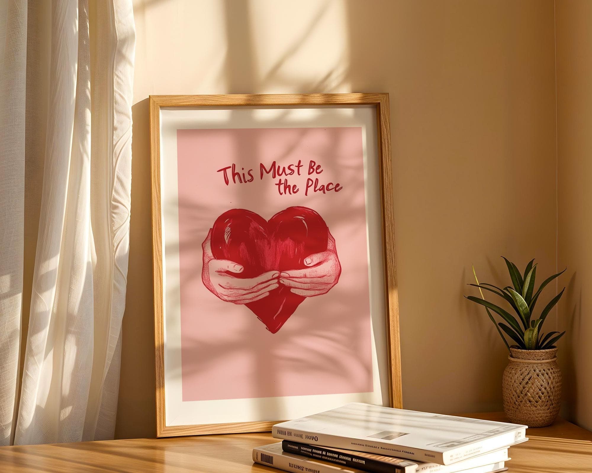 This Must Be The Place Digital Print, Cute Preppy Wall Art, Trendy Printable Poster, Valentines Day Gift Idea, Valentines Day Digital Print - view 4