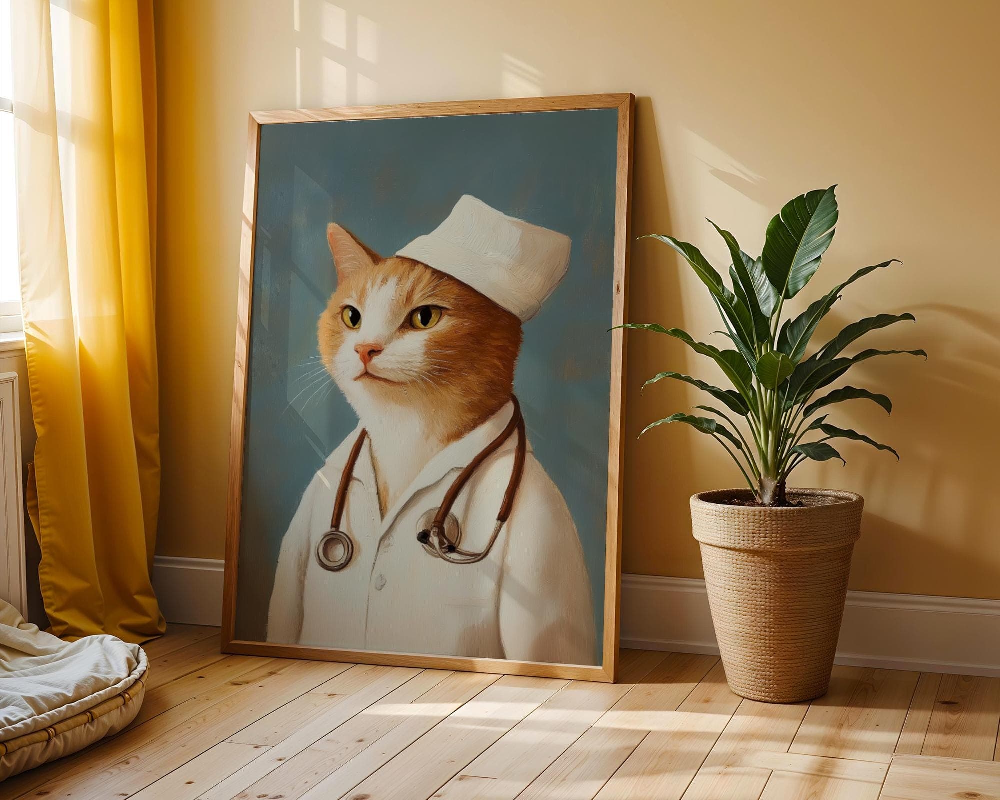 Doctor Cat Wall Art, Funny Cat Printable for Clinic Decor, Funny Vet Cat Poster, Instant Download Art, Vet Clinic Decor, Quirky Cat Decor - view 6