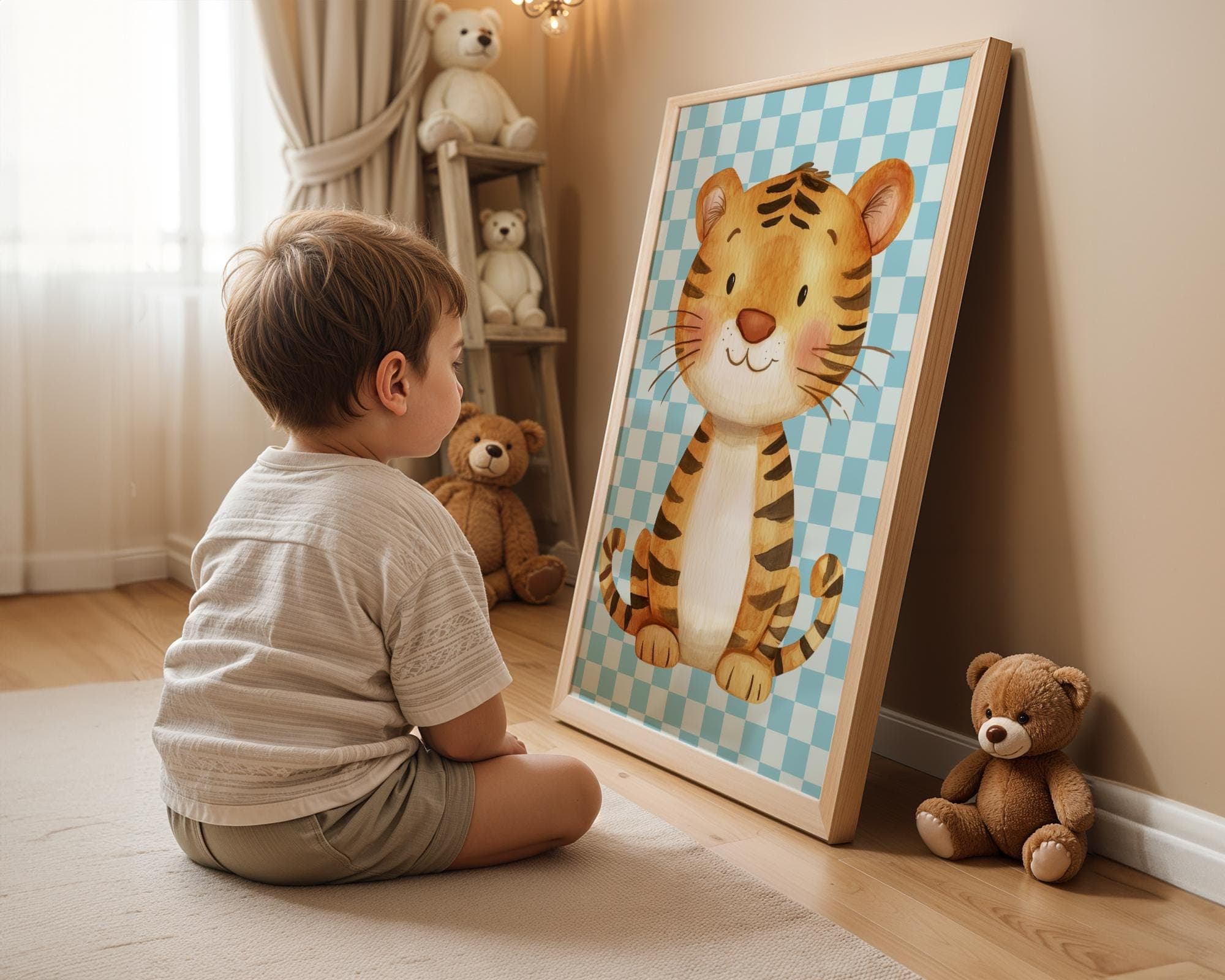 Baby Safari Animal Posters, Colorful Safari Animals Art Set, Perfect Nursery Decor, Elephant, Zebra, Lion & Giraffe, Nurserywall Art - view 4