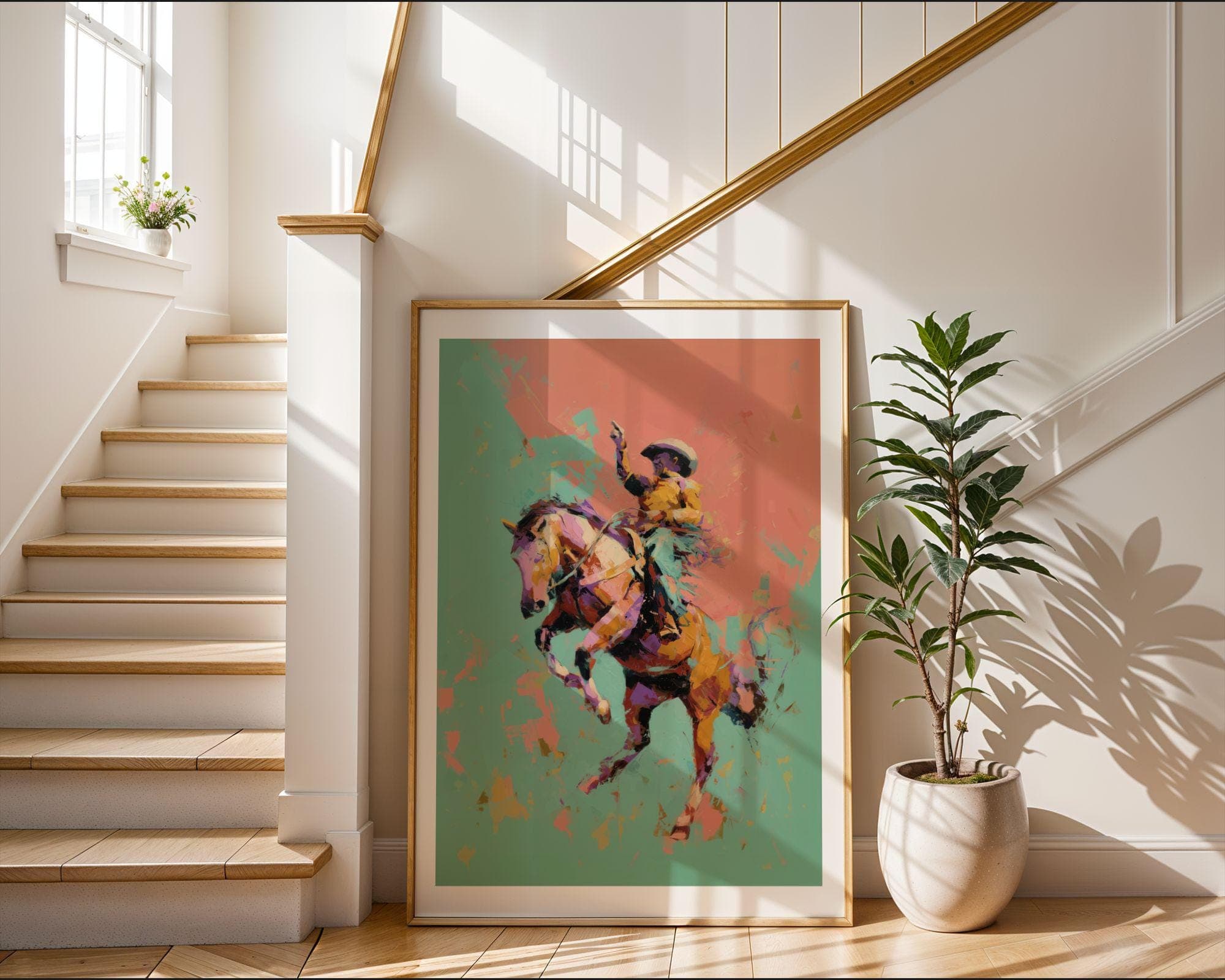 Rodeo Cowboy Wall Art, Colorful Horse Rider Western Print, Pop Art Cowboy Poster, Bucking Bronco Cowboy, Retro Pop Western, Cowboy Decor - view 7