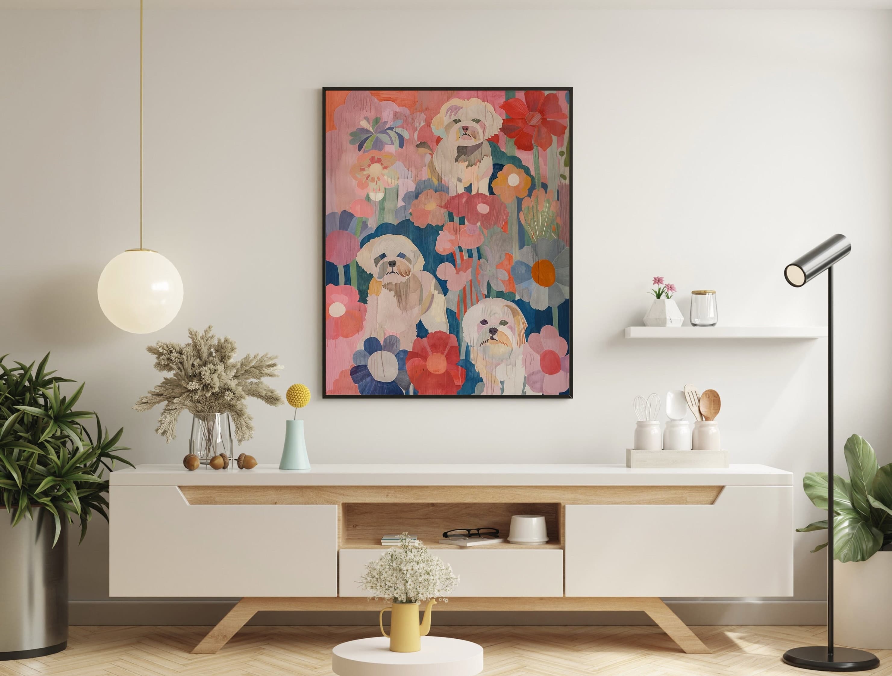 Colorful Dog Poster, Oil Painting, Digital Wall Art, Preppy Dorm Decor, Colorful Dog Print, Aesthetic Decor, Printable Dog Art, Dog lovers - view 6