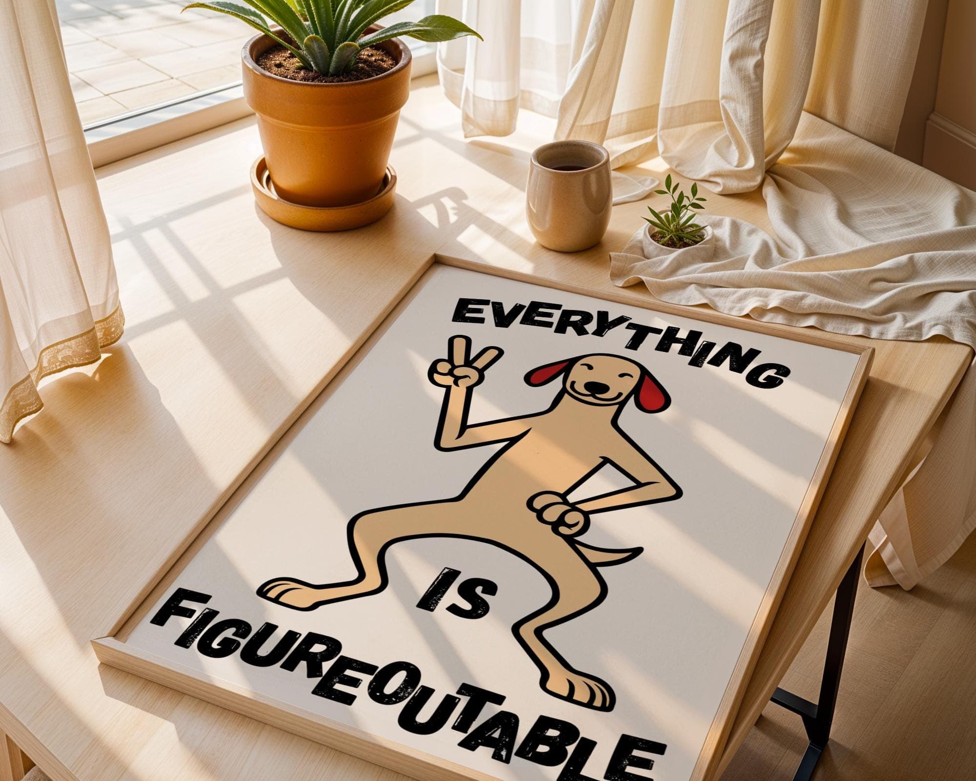 Everything Is Figureoutable Print, Positive Quote Dog Art, Kids Motivational Decor, Cute Dog Print, Colorful Dog Wall Art Set, Set of 6 Art - view 4