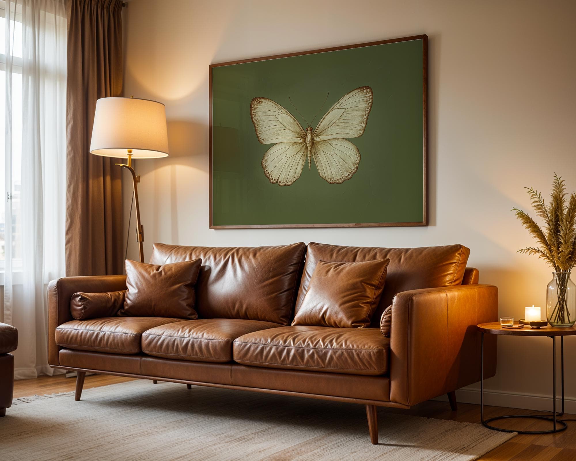 Cream Butterfly Wall Art, Minimalist Butterfly Painting, Minimalist Butterfly Art, Soft Earth Tone Art Print for Cozy Spaces, Butterfly Art - view 5