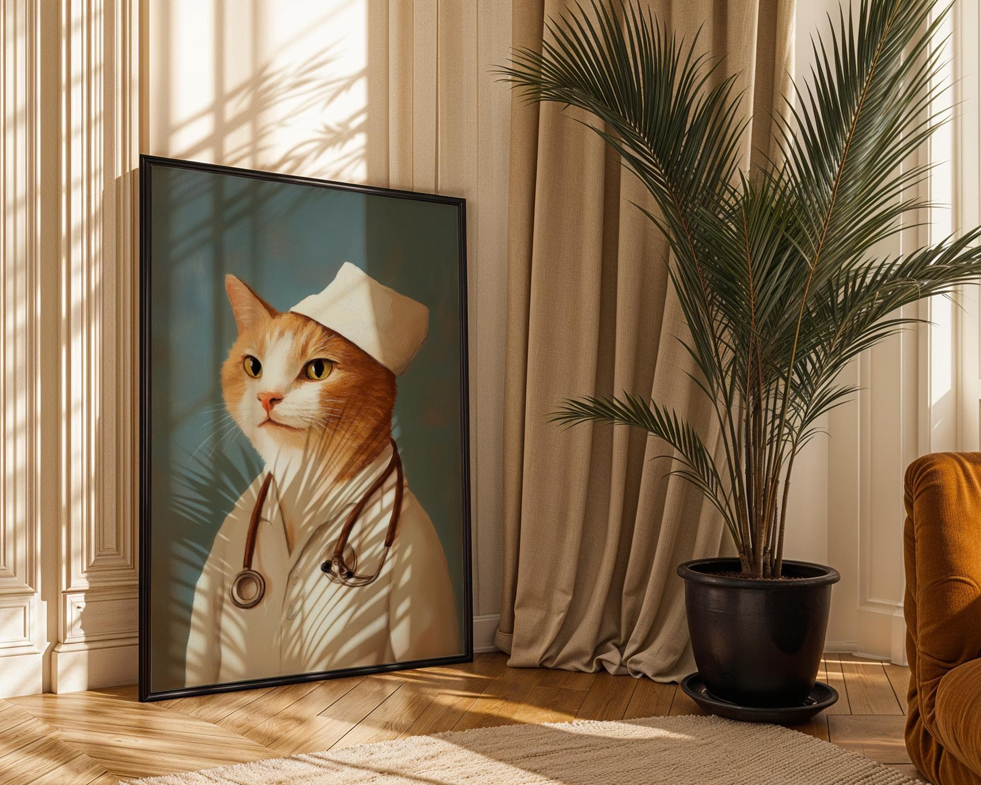 Doctor Cat Wall Art, Funny Cat Printable for Clinic Decor, Funny Vet Cat Poster, Instant Download Art, Vet Clinic Decor, Quirky Cat Decor - view 4