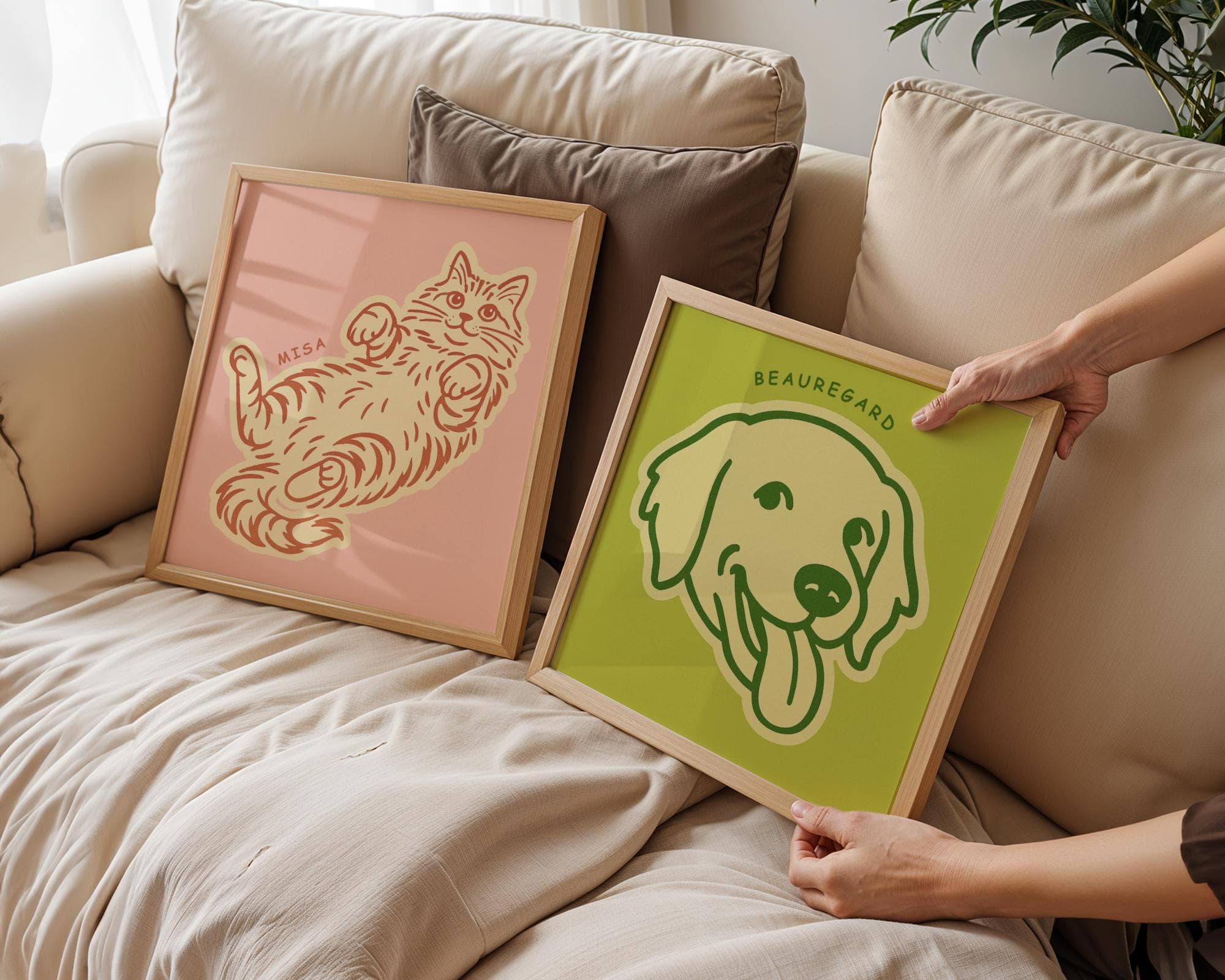Custom Pet Portrait, Personalized Pet Poster, Personalized Pop Art Poster, Custom Wall Art Gift, Pet Line Art Print, Personalized Animal Art - view 5