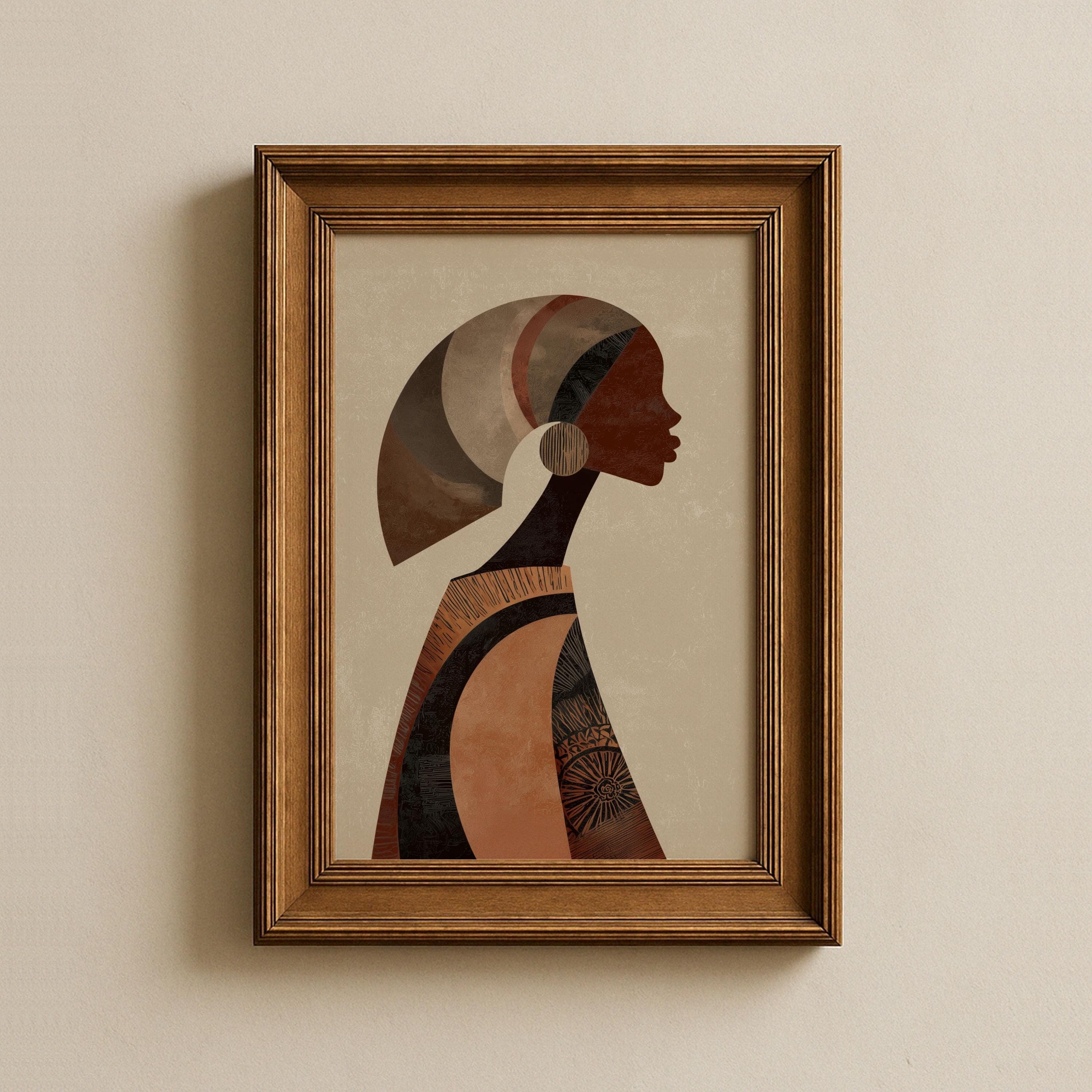 African American Wall Art, Modern Afrocentric Decor, African Art Print, Abstract Black Woman Wall Art Print, Neutral Wall Art Print - view 2