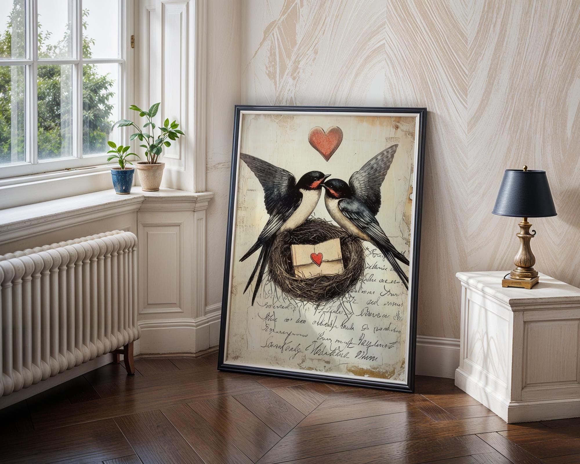 Vintage Swallow Couple Wall Art, Antique Swallow, Vintage Animal Prints, Swallow Wall Decor | Downloadable Art | Swallow bird, Bird Poster - view 2