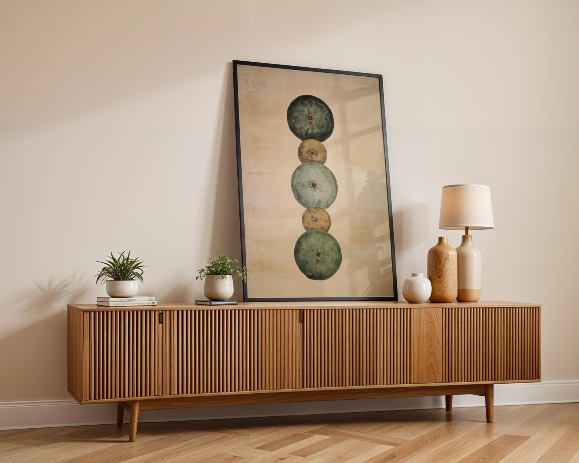 Minimalist Organic Wall Art, Abstract Nature Circles Print, Zen Neutral Poster, Earth Tone Organic Circle Print Minimal Nature Decor Poster - view 3