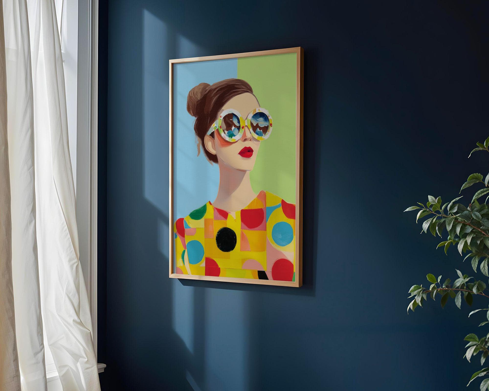 Colorful Retro Woman Wall Art Print ā Pop Art Fashion Art, Retro Pop Art, Retro Chic Girl Poster, Feminine Wall Decor, Girly Wal Print - view 4