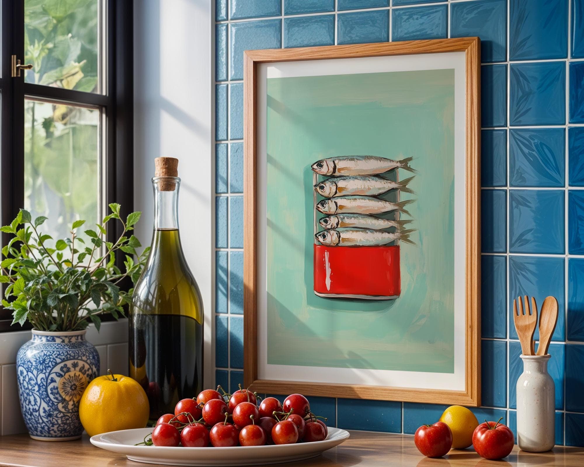 Sardines Painting, Sardine Print, Vintage Fish Wall Art, Vintage Sardine Tin Poster, Seafood Kitchen Print, Nautical Wall Art, Printable Art - view 7