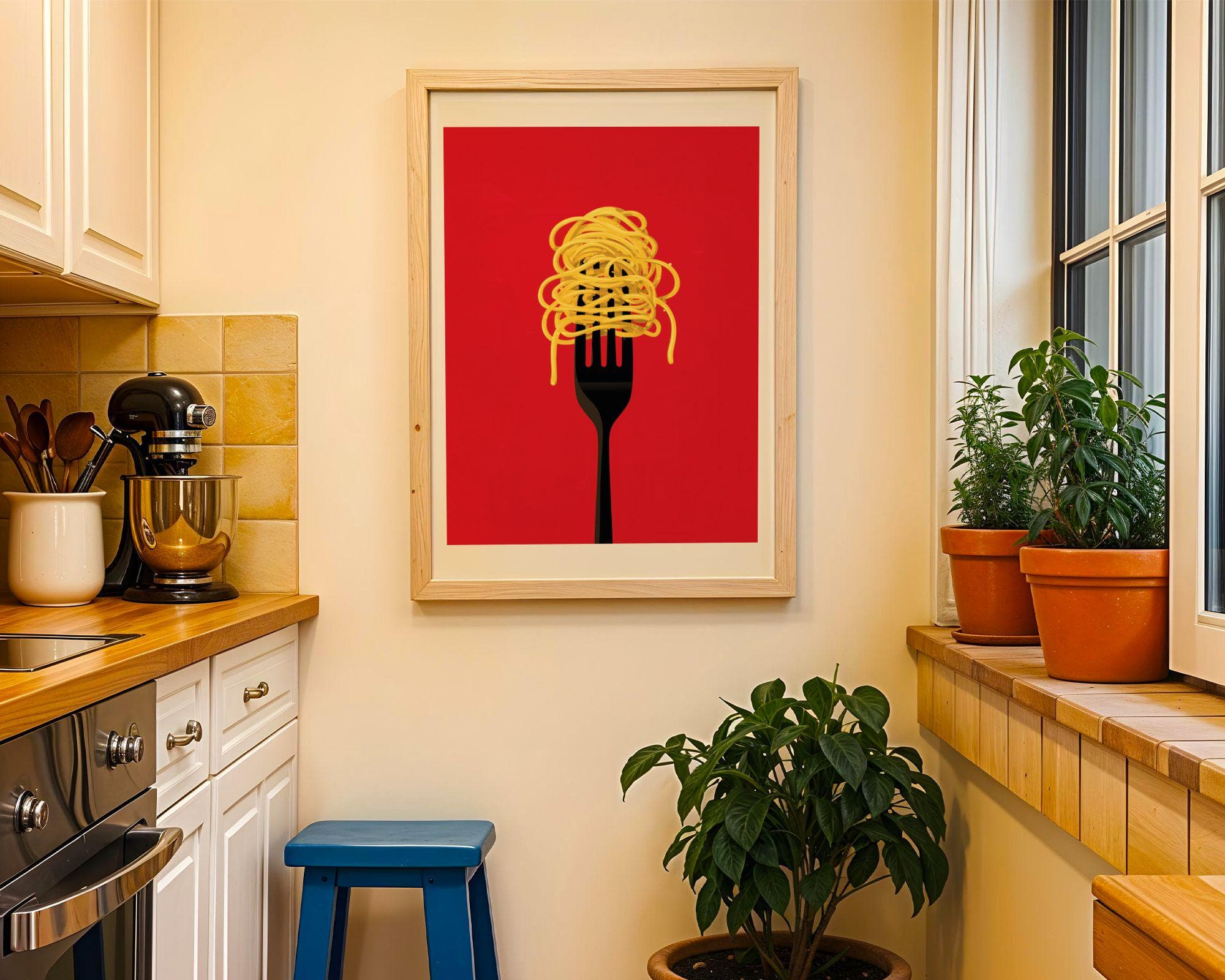 Colorful Pasta Wall Art – Modern Pop Art Kitchen Print, Minimalist Kitchen Art, Modern Food Poster, Funky Pop Art Poster, Pasta Lover Gift - view 4