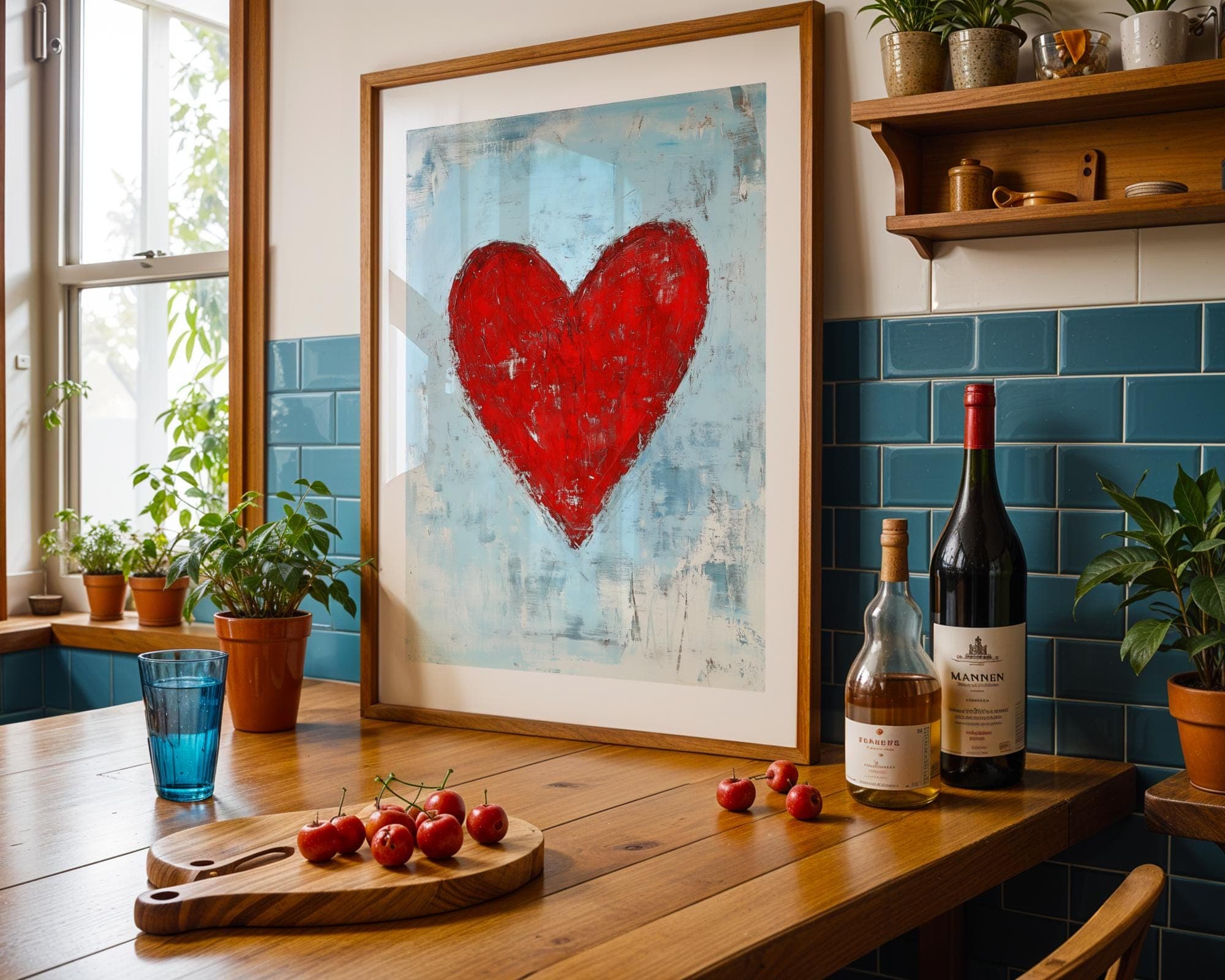Valentines Day Red Heart Print, Valentines Wall Art, Vintage Valentines Day Decor, Romantic Wall Art Valentines Day, Gift For Her Art - view 5