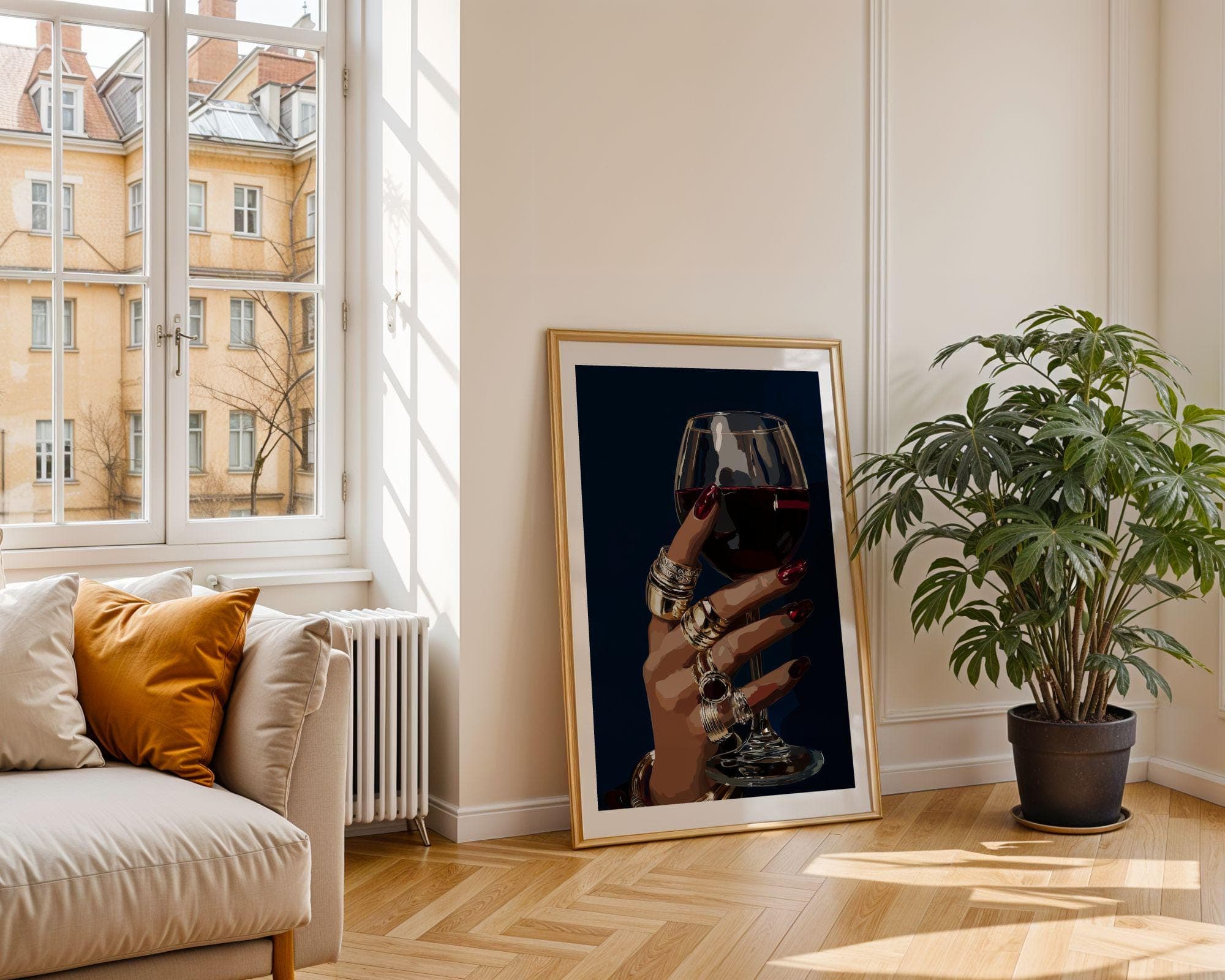 Black Woman Wall Art, Black Girl Print, Black Woman Poster, Wine Printable, Stylish Bar Decor, Bar Cart Decor, Feminine Glam Print, - view 6