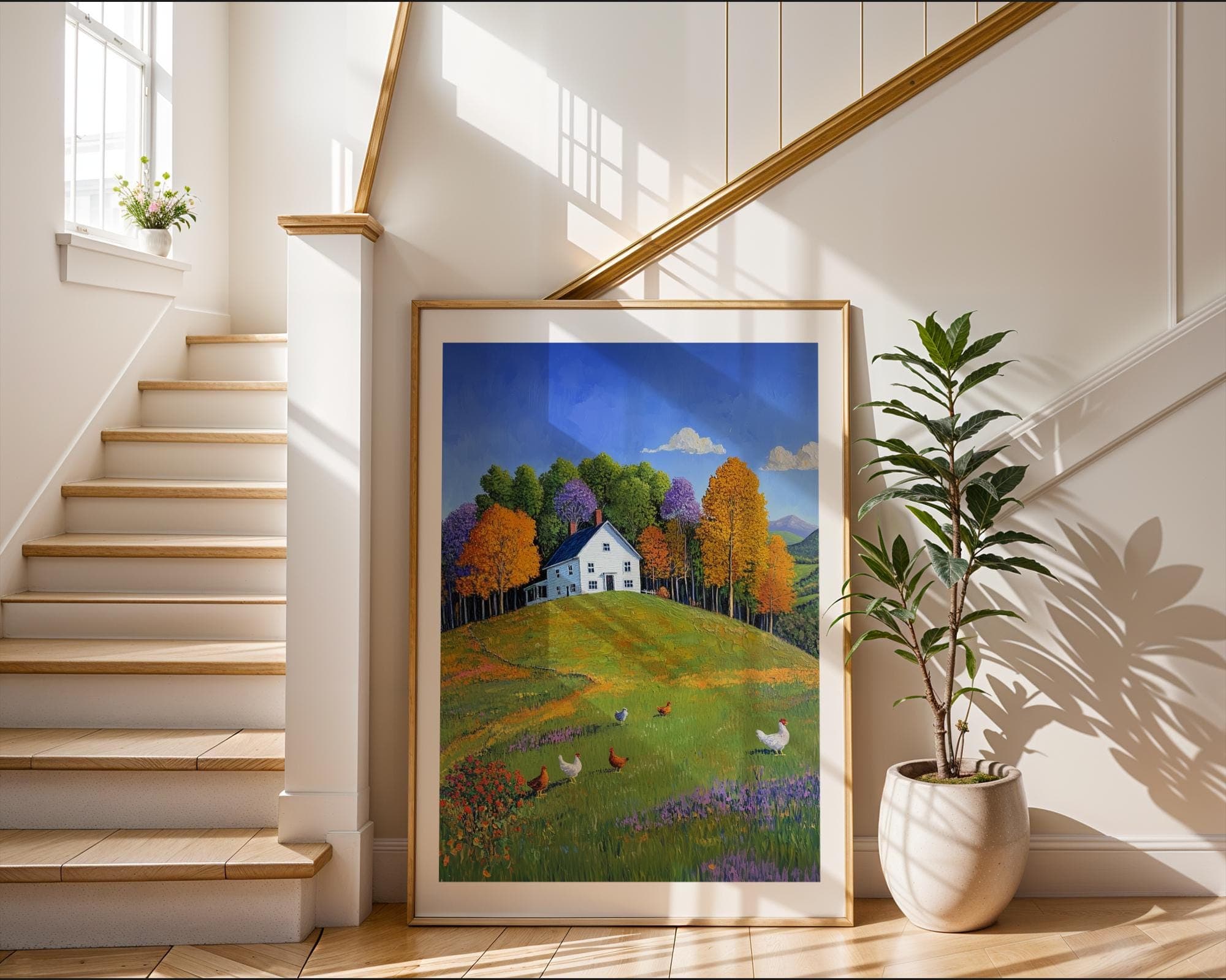 Farmhouse Wall Art, Rustic Wall Art, Pastoral Landscape Art, Country Cottage Wall Art, Farm Life Poster, Country House Wall Art Print - view 4