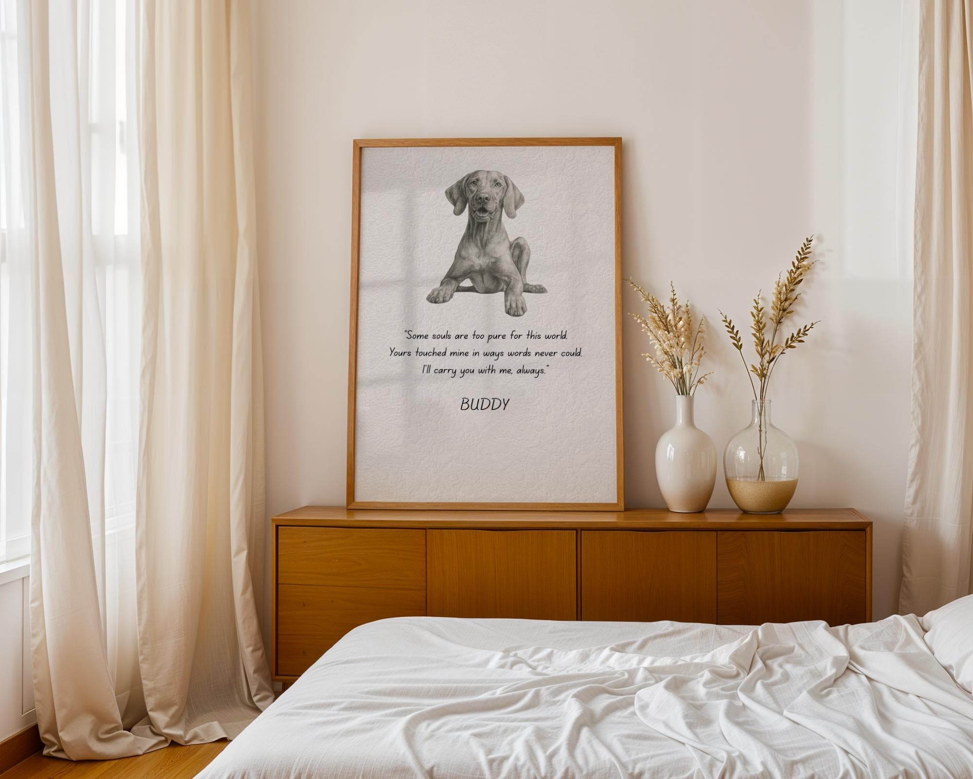 Personalized Pet Memorial Wall Art with Name and Quote, Pet Memorial Art, Custom Pet Sympathy Print, Dog Loss Memory Art, Cat Loss Memorial - view 5