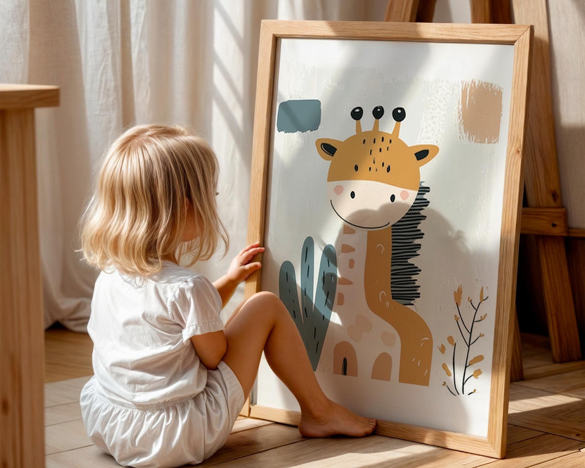 Safari Animal Nursery Wall Art, Lion, Monkey, Giraffe Prints for Kids, Bohemian Safari Animal Wall Print, Safari Kids Room Decor, Printable - view 4