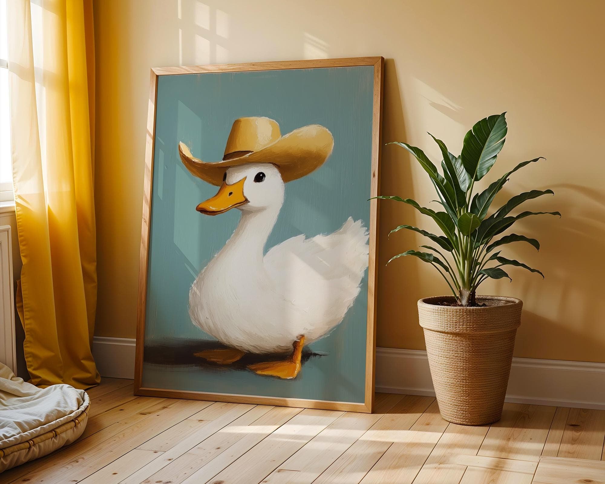 Cowboy Duck Print, Pink Western Nursery Art (Digital) - view 6