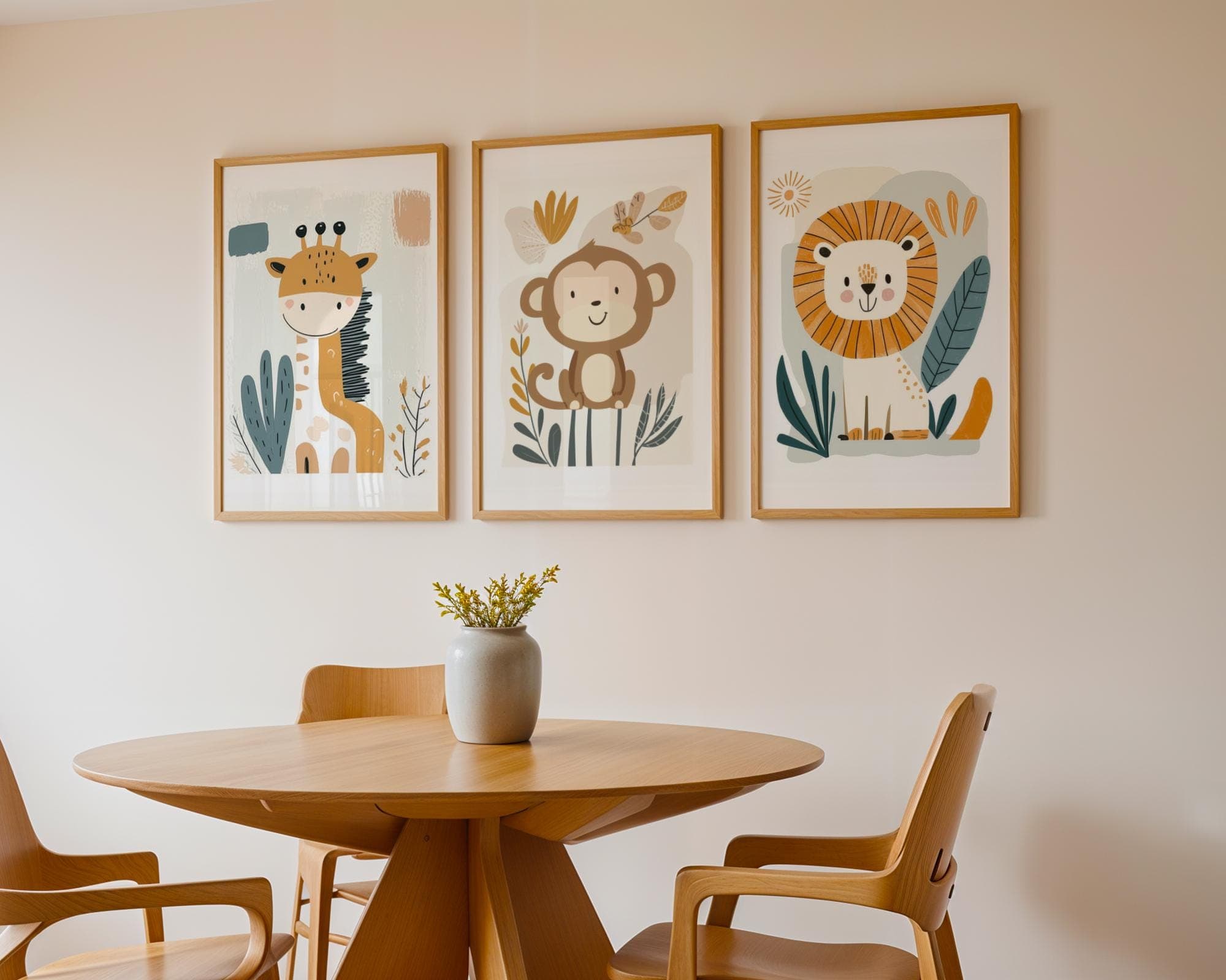 Safari Animal Nursery Wall Art, Lion, Monkey, Giraffe Prints for Kids, Bohemian Safari Animal Wall Print, Safari Kids Room Decor, Printable - view 5