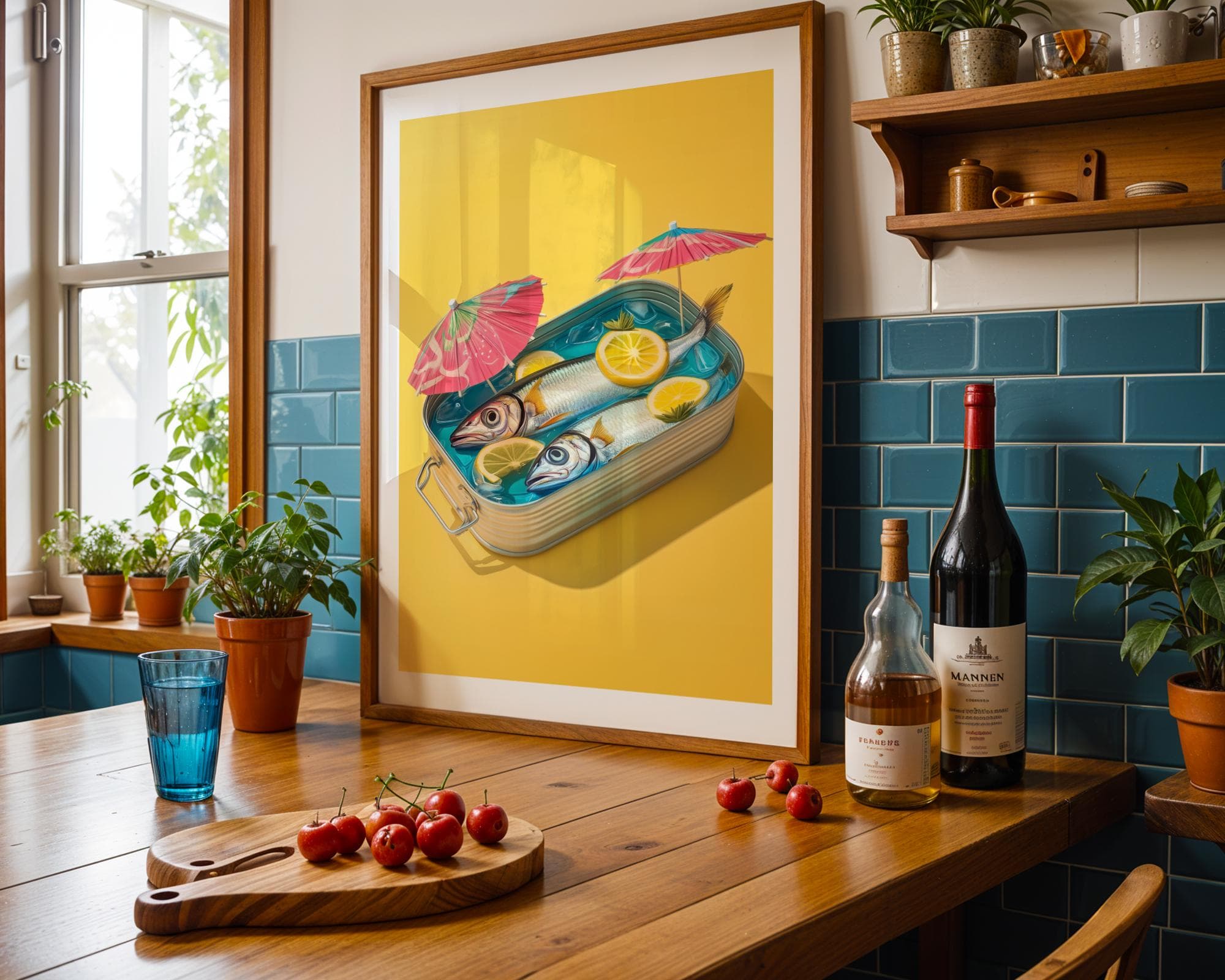 Quirky Fish Wall Decor, Tinned Fish Wall Decor, Funny Sardines Painting, Sardines Sunbath Print, Quirky Fish Poster, Digital Download - view 5