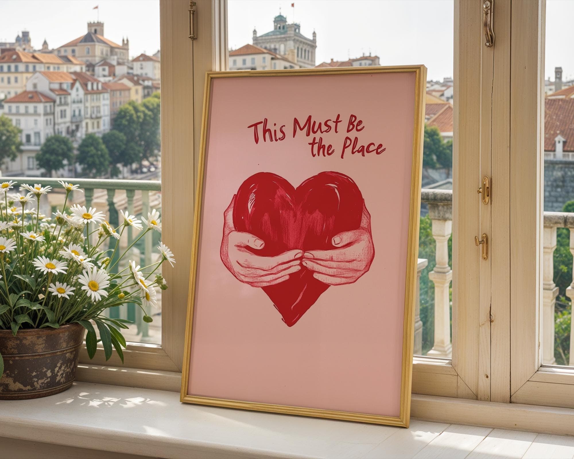 This Must Be The Place Digital Print, Cute Preppy Wall Art, Trendy Printable Poster, Valentines Day Gift Idea, Valentines Day Digital Print - view 3