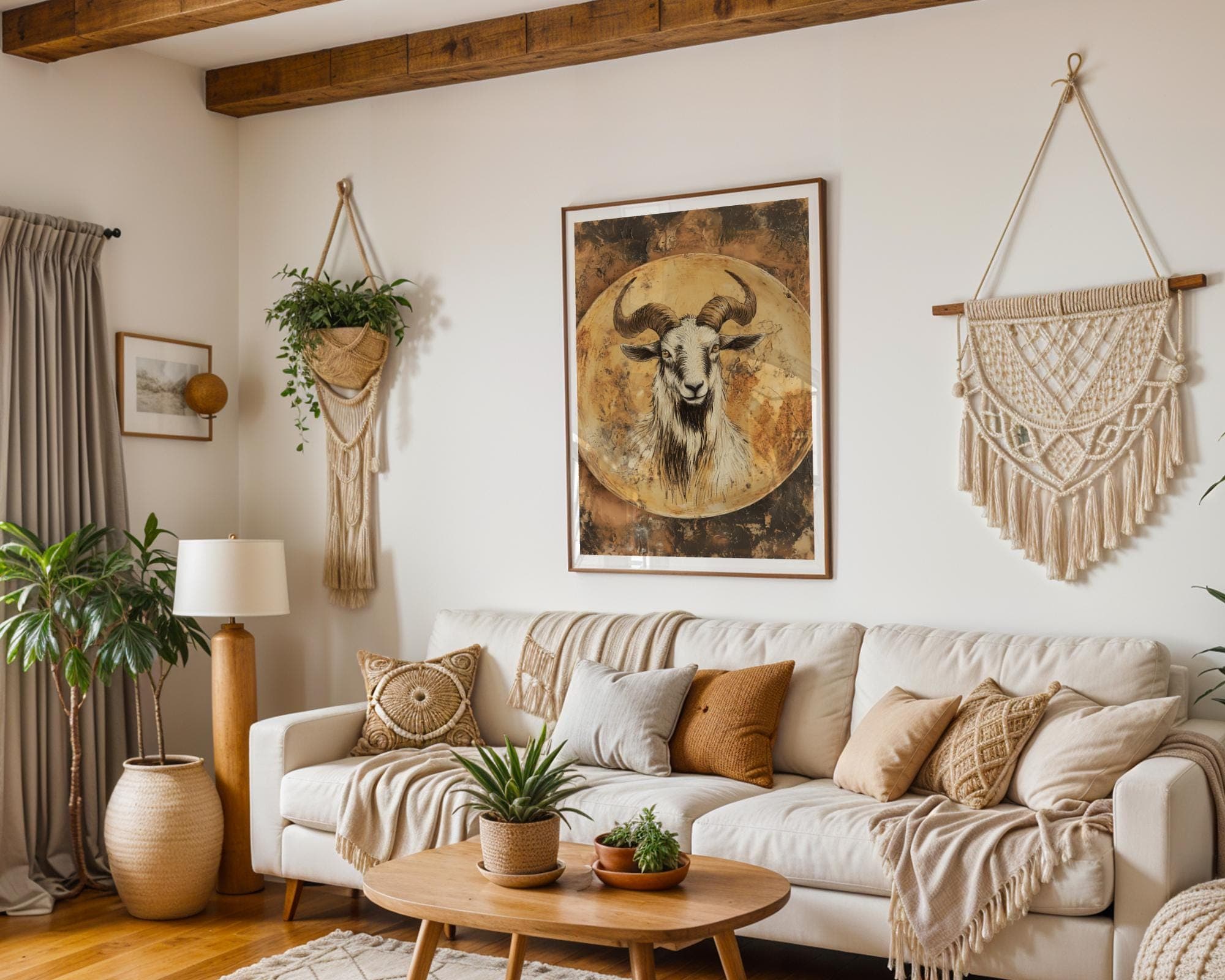 Rustic Goat Wall Art, Goat Portrait Wall Art, Vintage Goat Wall Decor, Farmhouse Wall Art, Digital Goat Download, Vintage Wall Art Digital - view 7