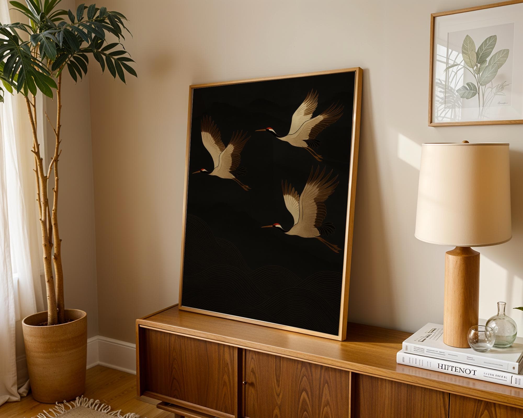 Japanese Crane Print, Minimalist Zen Wall Art (Digital Download) - view 3