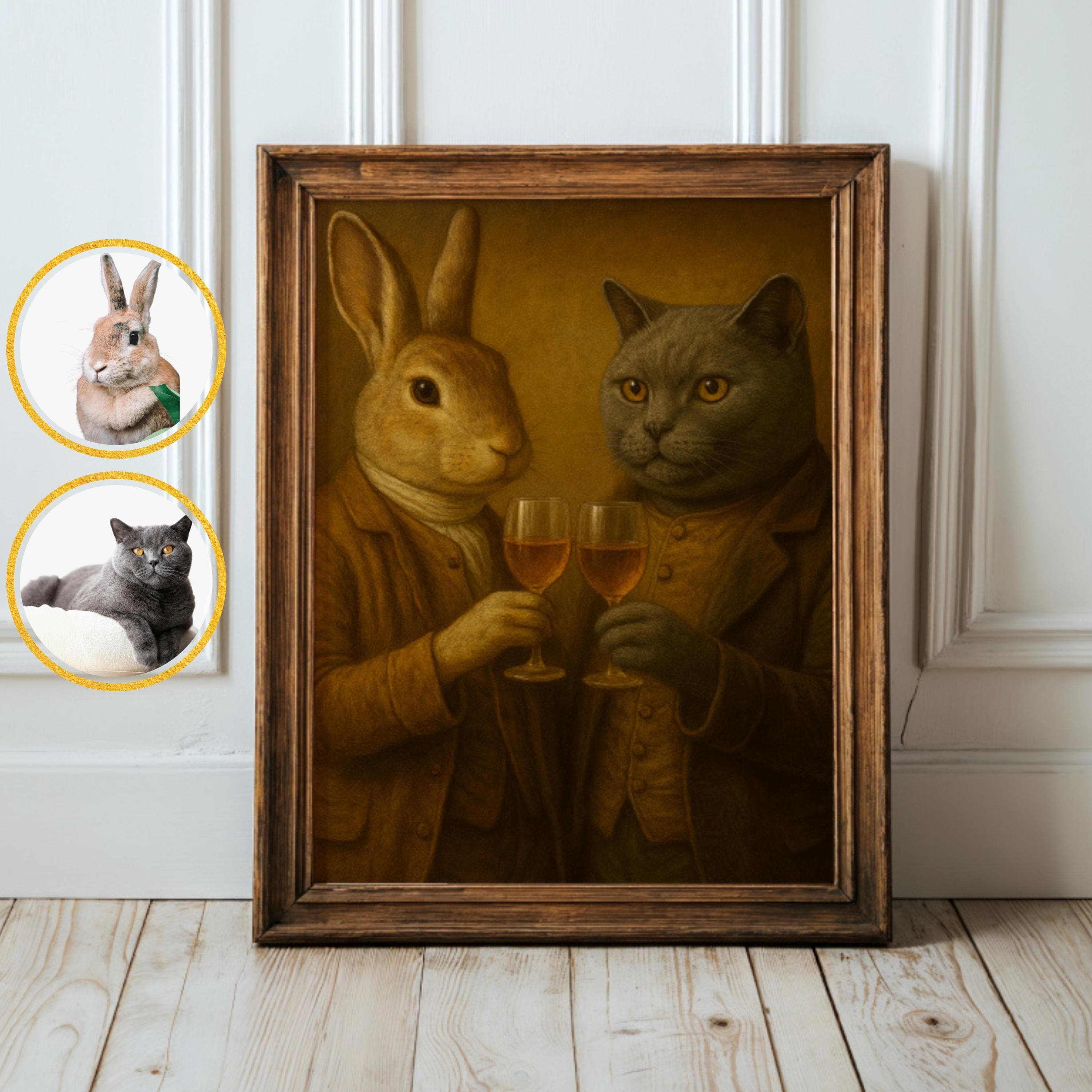 Custom Pet Portrait in Royal Style, Vintage Animal Portrait Custom Print, Custom Royal Pet Illustration, Digital Pet Painting, Custom Dog - view 6