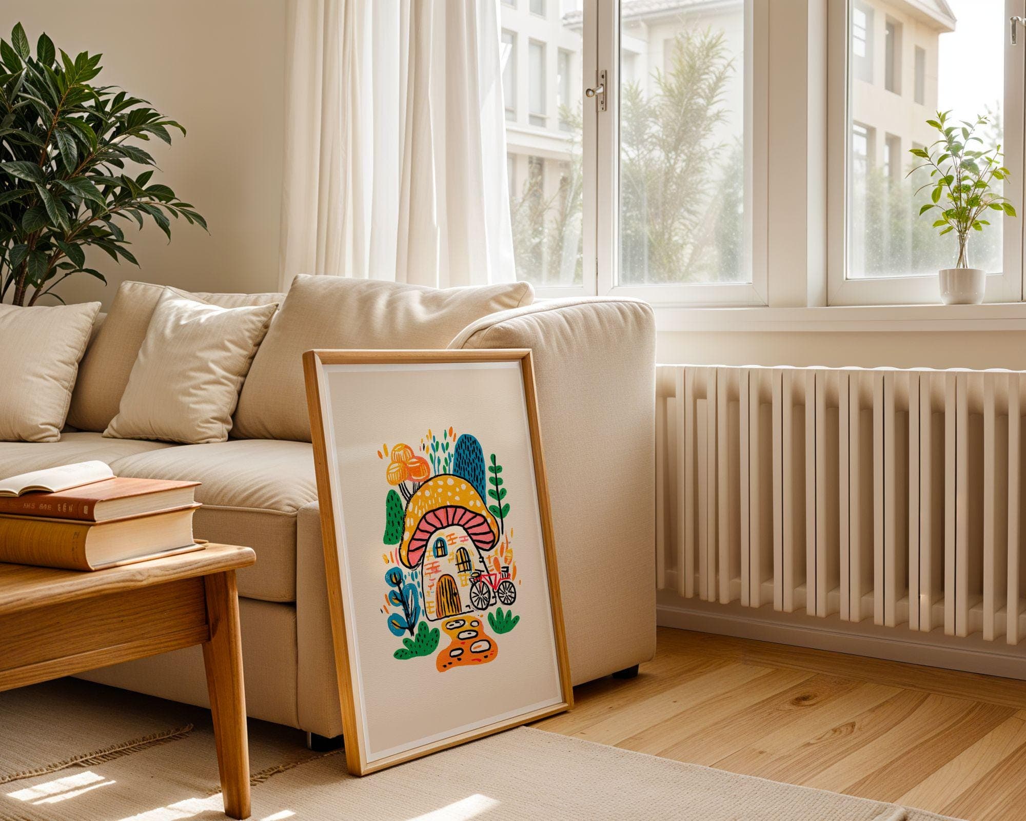 Whimsical Mushroom House Print – Cottagecore Fairy Tale Wall Art (Digital Download) - view 5