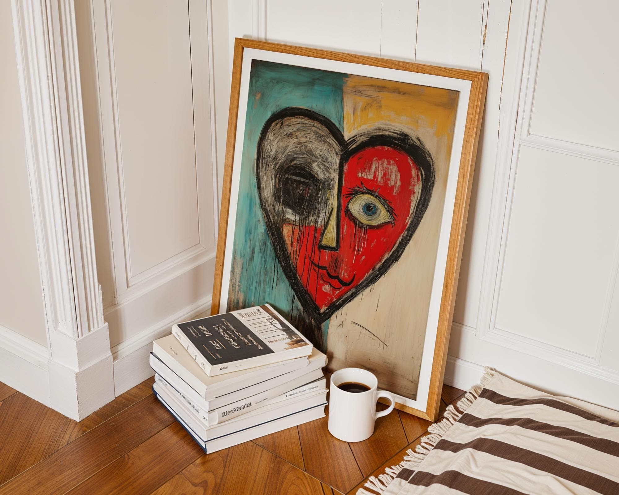 Picasso Heart Painting, Abstract Picasso-Style Painting, Colorful Abstract Heart Art, Modern Wall Decor, Picasso-Inspired Art, Heart Poster - view 7