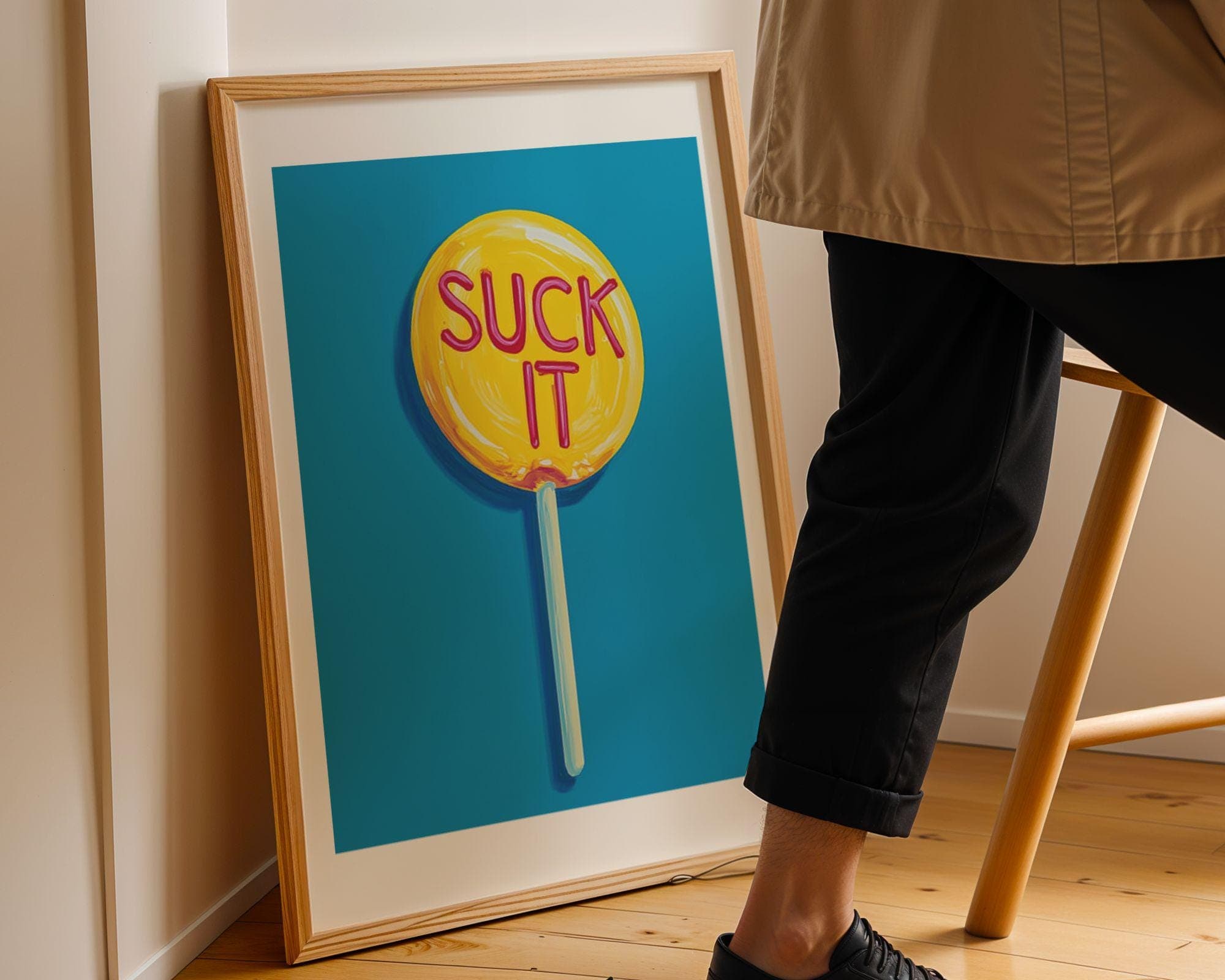Pop Art Lollipop Print, Funny Quote Wall Art, Dorm Room Wall Art, Sassy Funky Poster, Quirky Kitchen Decor, Modern Retro Candy Print - view 4